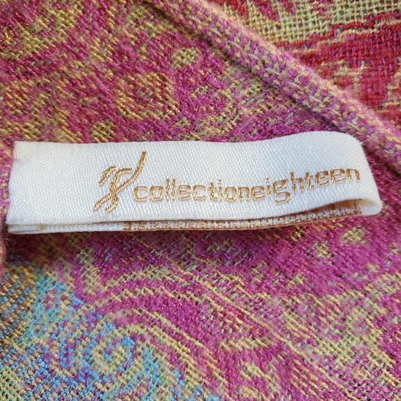 Collection Eighteen Pastel Reversible Large Scarf Wrap - Picture 12 of 13